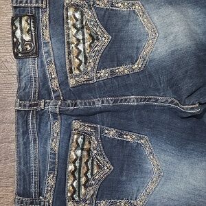 Grace In LA Women's Size 30 Sequin Pockets Bootcut Stretch